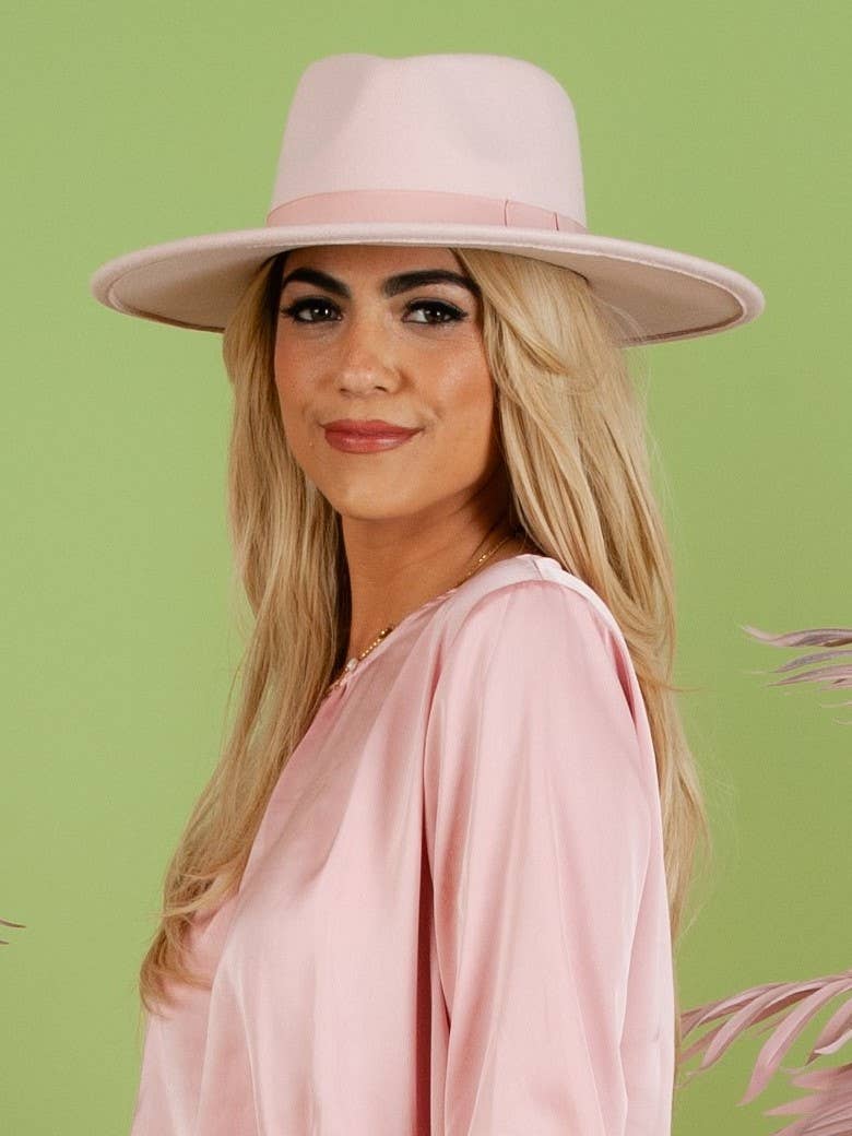 Baby Pink Felt Rancher Hat