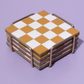 Checkered Coasters Colored with Stand