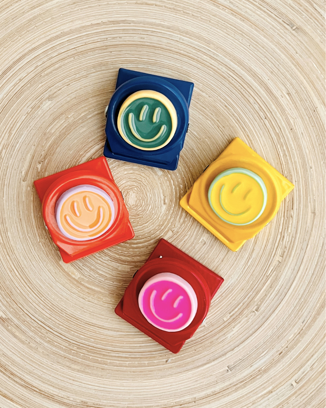 Smiley Clip Magnets Bright & Colorful (Set of 4)
