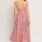 Ivory + Red Striped Dress