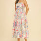 Cream Patchwork Midi Dress