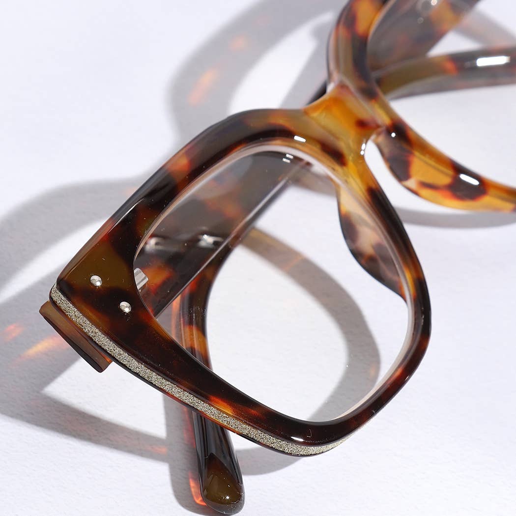 Wide Frame Glitter Side Reading Glasses