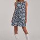 Vintage Denim Sleeveless Embroidered Mini Dress