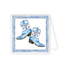 Handpainted Blue Cowboy Boots Enclosure Card