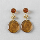 Geometric Amber Marbled Stud Earrings