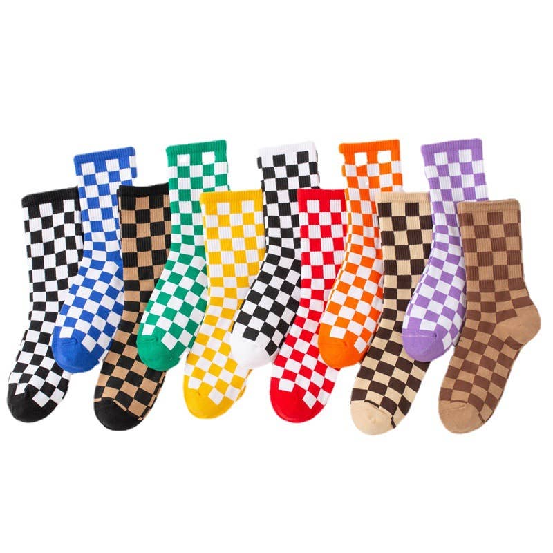 Checkerboard Sporty Socks