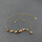 Natural Stone Beaded Charm 18K Gold Plated Necklace