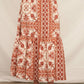 Cream / Rust Printed Maxi Skirt