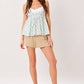 Ivory/ Sage Woven Eyelet Top