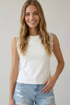 Grommet Ruffle Sleeve Tank Top
