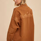 Camel Embroidered Utility Shacket - Purpose + Passion Boutique