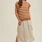 Camel + Ivory Striped Sweater Vest - Purpose + Passion Boutique