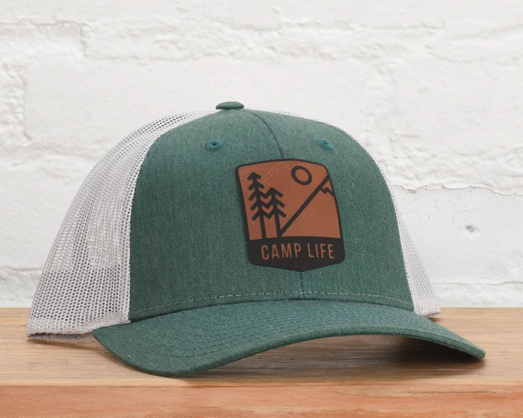 Camp Life Badge Snapback Hat - Heather Green / Silver - Purpose + Passion Boutique