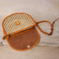 Cane Weave Rattan Half Circle Cross Body - Purpose + Passion Boutique