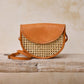 Cane Weave Rattan Half Circle Cross Body - Purpose + Passion Boutique