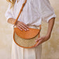 Cane Weave Rattan Half Circle Cross Body - Purpose + Passion Boutique