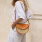 Cane Weave Rattan Half Circle Cross Body - Purpose + Passion Boutique