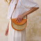 Cane Weave Rattan Half Circle Cross Body - Purpose + Passion Boutique