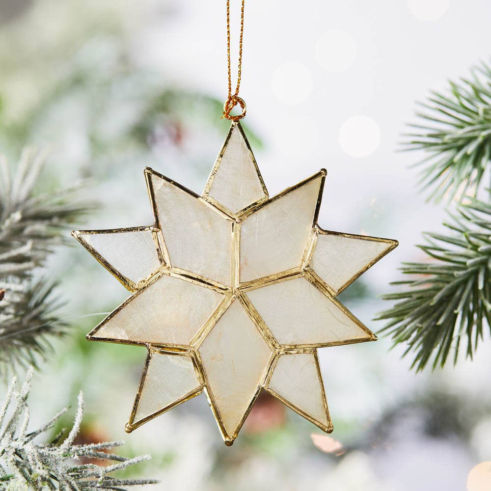 Capiz 3D Star Ornament - Purpose + Passion Boutique