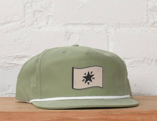 Texas Lone Star Flag Rope Sage Snapback