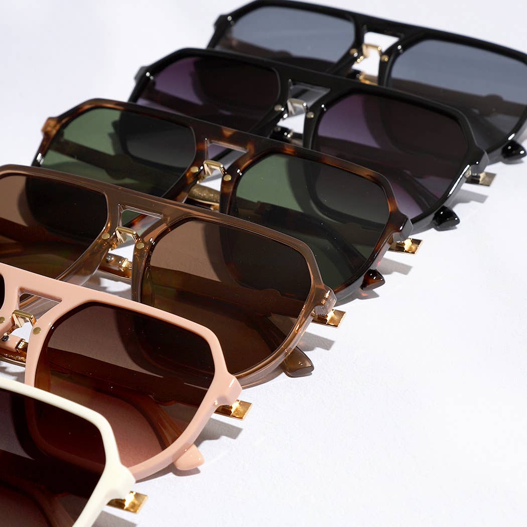 Geometric Shape Thin Frame Sunglasses