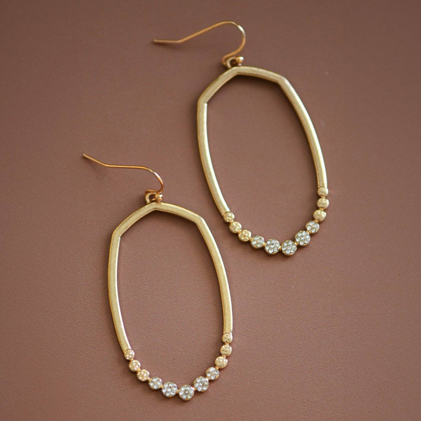 Gold Plated Metal Drop Earrings