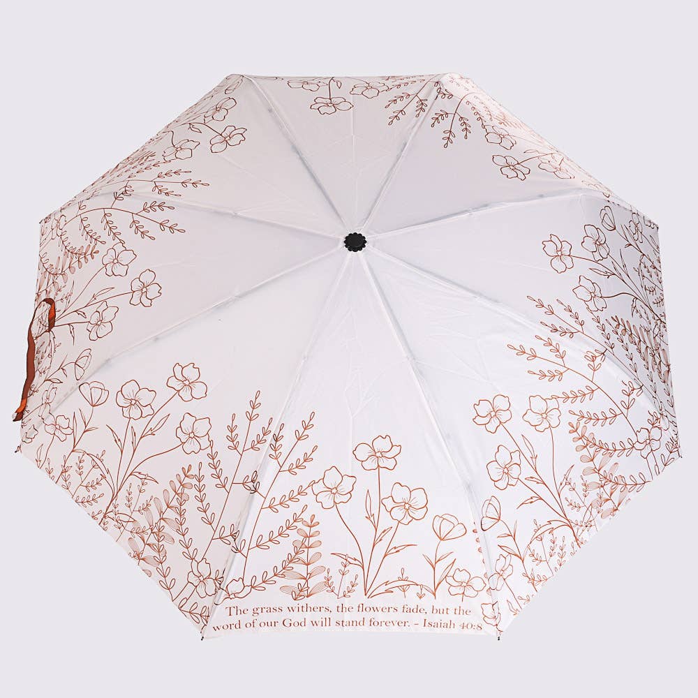 Isaiah 40:8 Wildflowers Compact Umbrella