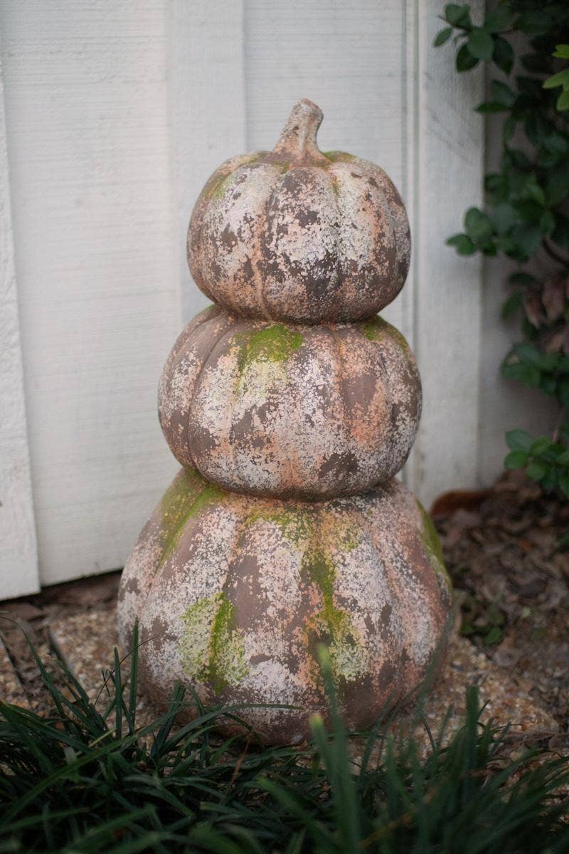 Three Pumpkin Concrete Stack