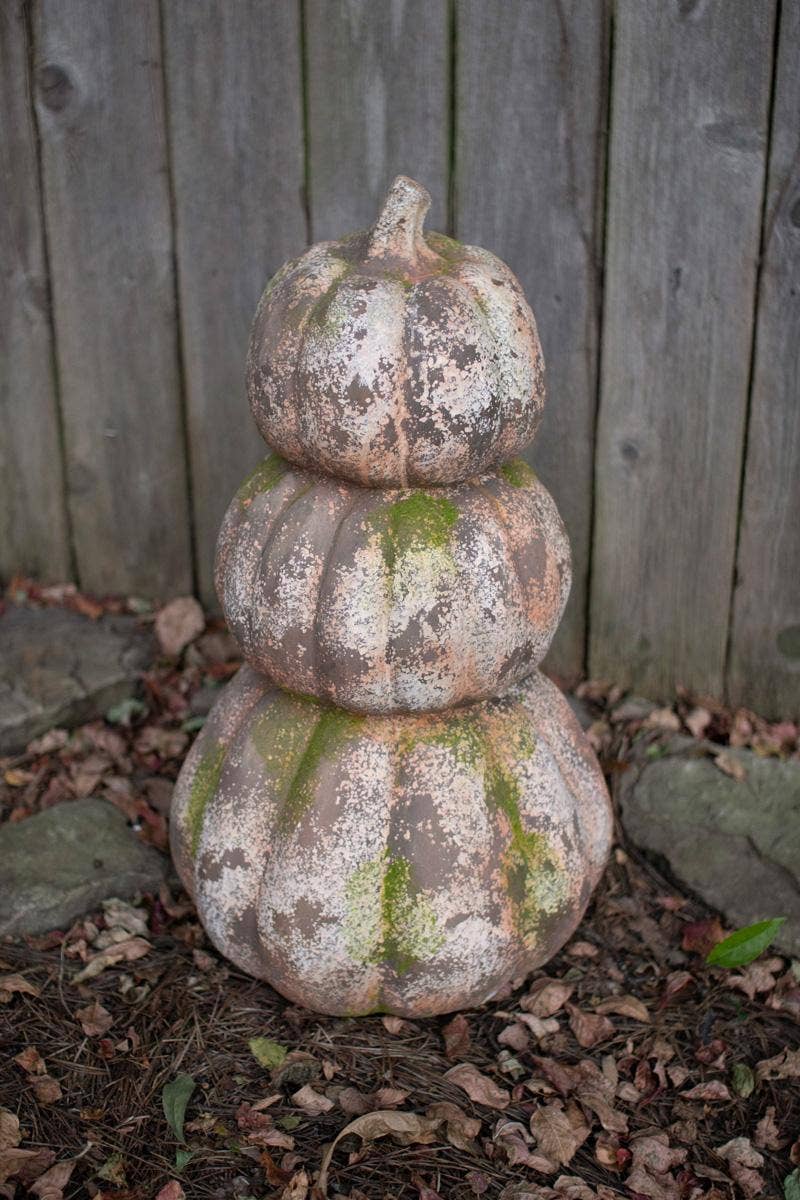 Three Pumpkin Concrete Stack