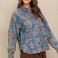 Chambray Floral Lightweight Denim Shirt - Purpose + Passion Boutique