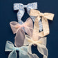 Champagne Flower Scallop Hair Bow - Purpose + Passion Boutique