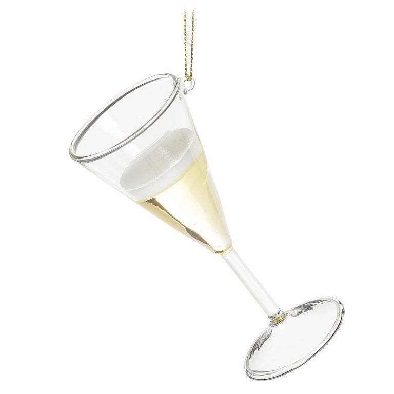 Champagne in Flute Ornament (4"H) - Purpose + Passion Boutique