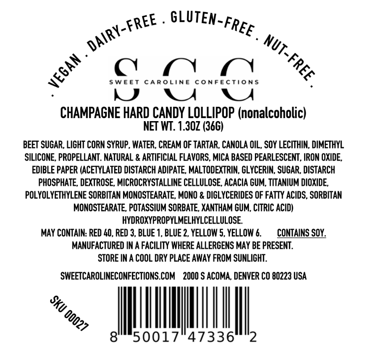 Champagne Metallic Stars Lollipops (VEGAN) - Purpose + Passion Boutique