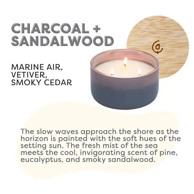 Charcoal + Sandalwood 3 Wick Soy Candle - Purpose + Passion Boutique