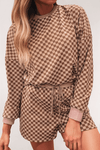 Checkerboard Long Sleeve Pullover Set (2pcs) - Purpose + Passion Boutique