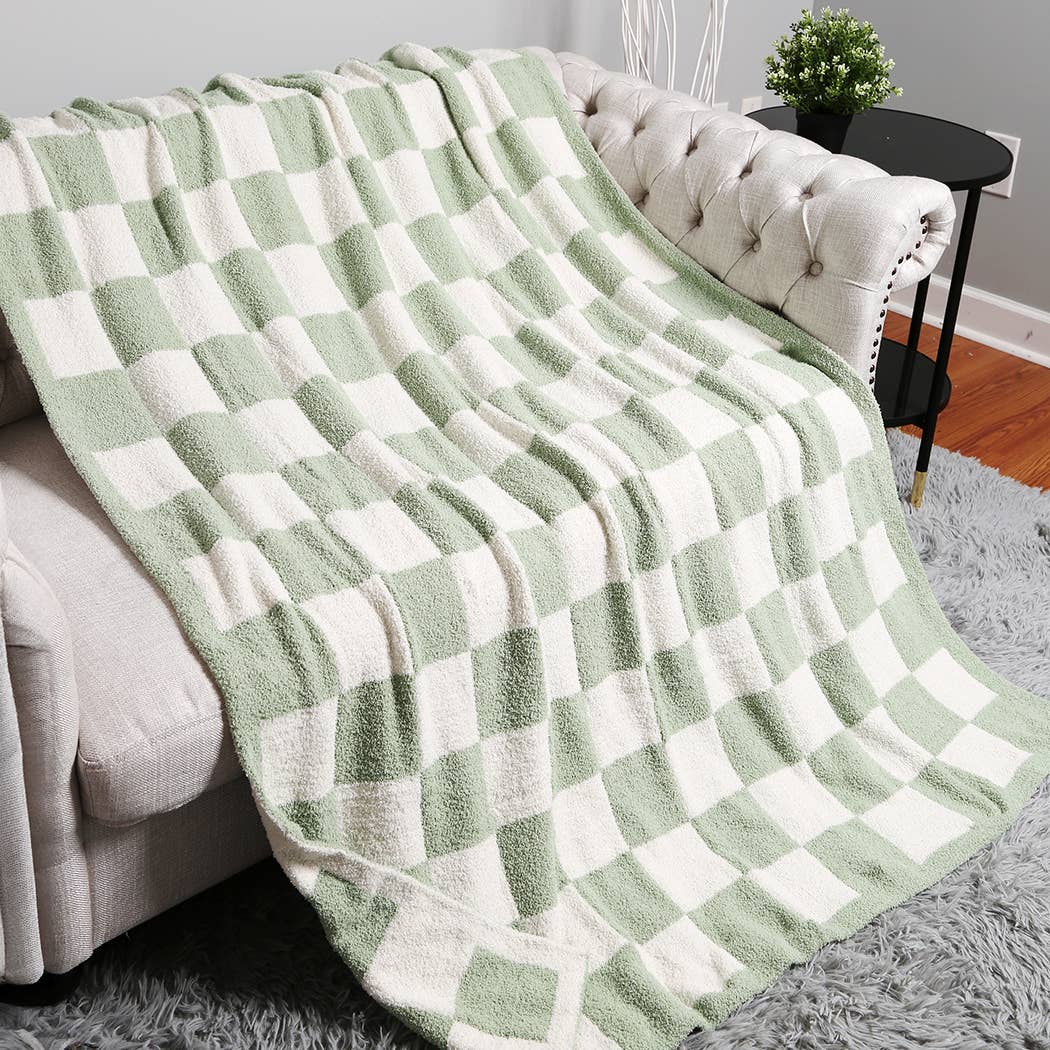 Checkerboard Patterned Throw Blanket - Purpose + Passion Boutique