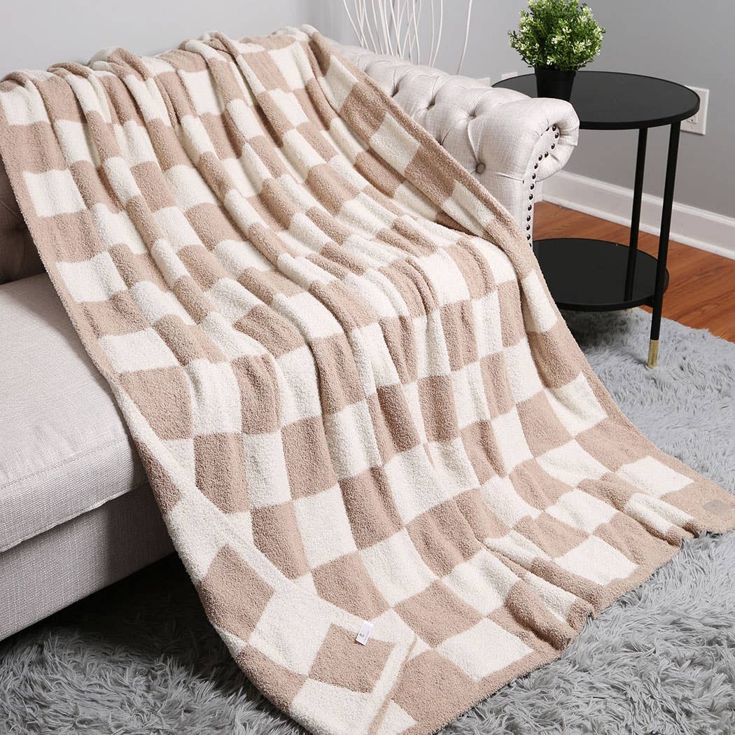 Checkerboard Patterned Throw Blanket - Purpose + Passion Boutique