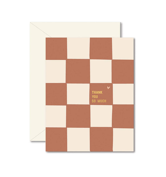 Checkerboard Thank You Greeting Card - Purpose + Passion Boutique