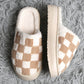 Checkered Platform Slippers - Purpose + Passion Boutique