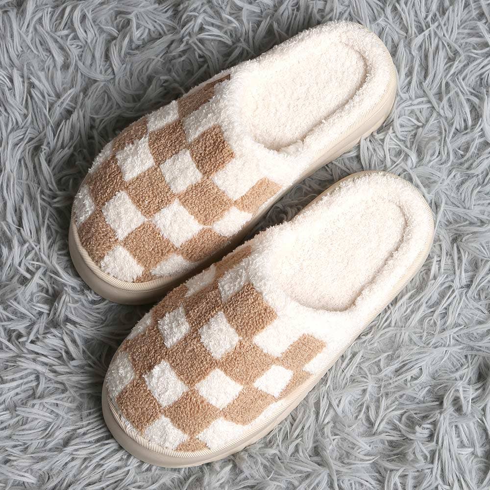 Checkered Platform Slippers - Purpose + Passion Boutique