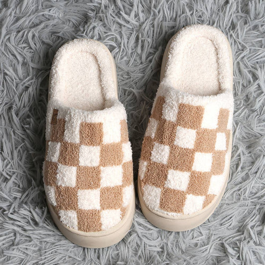 Checkered Platform Slippers - Purpose + Passion Boutique