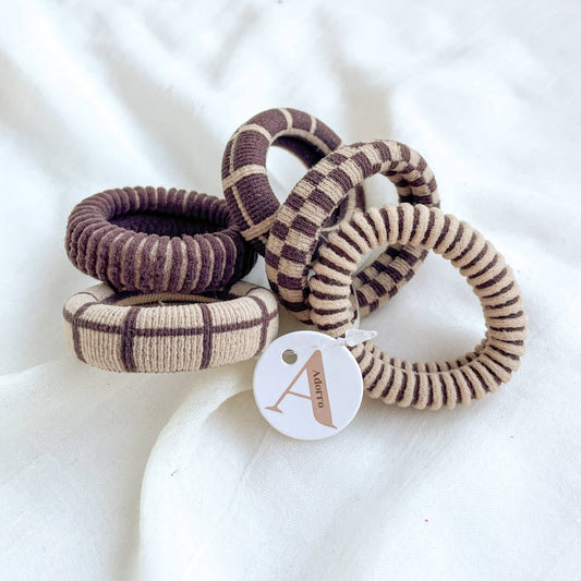 Checkered/Plaid/Stripes Seamless Hair Tie (Set of 5) - Purpose + Passion Boutique