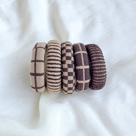 Checkered/Plaid/Stripes Seamless Hair Tie (Set of 5) - Purpose + Passion Boutique