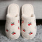 Cherries Embroidered Slippers - Purpose + Passion Boutique