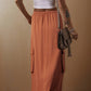 Chestnut Cargo Pocket Maxi Skirt - Purpose + Passion Boutique