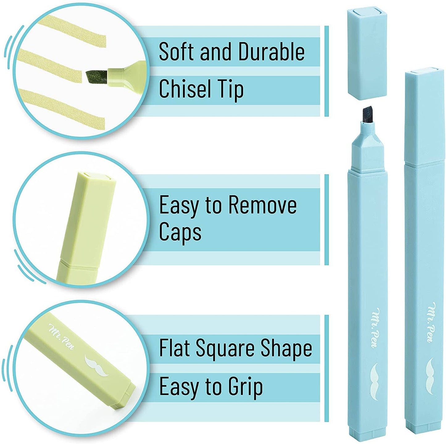 Chisel Tip Aesthetic Highlighters, 8 pcs - Purpose + Passion Boutique