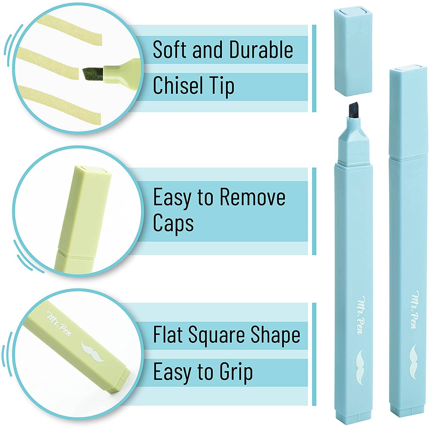 Chisel Tip Aesthetic Highlighters, 8 pcs - Purpose + Passion Boutique