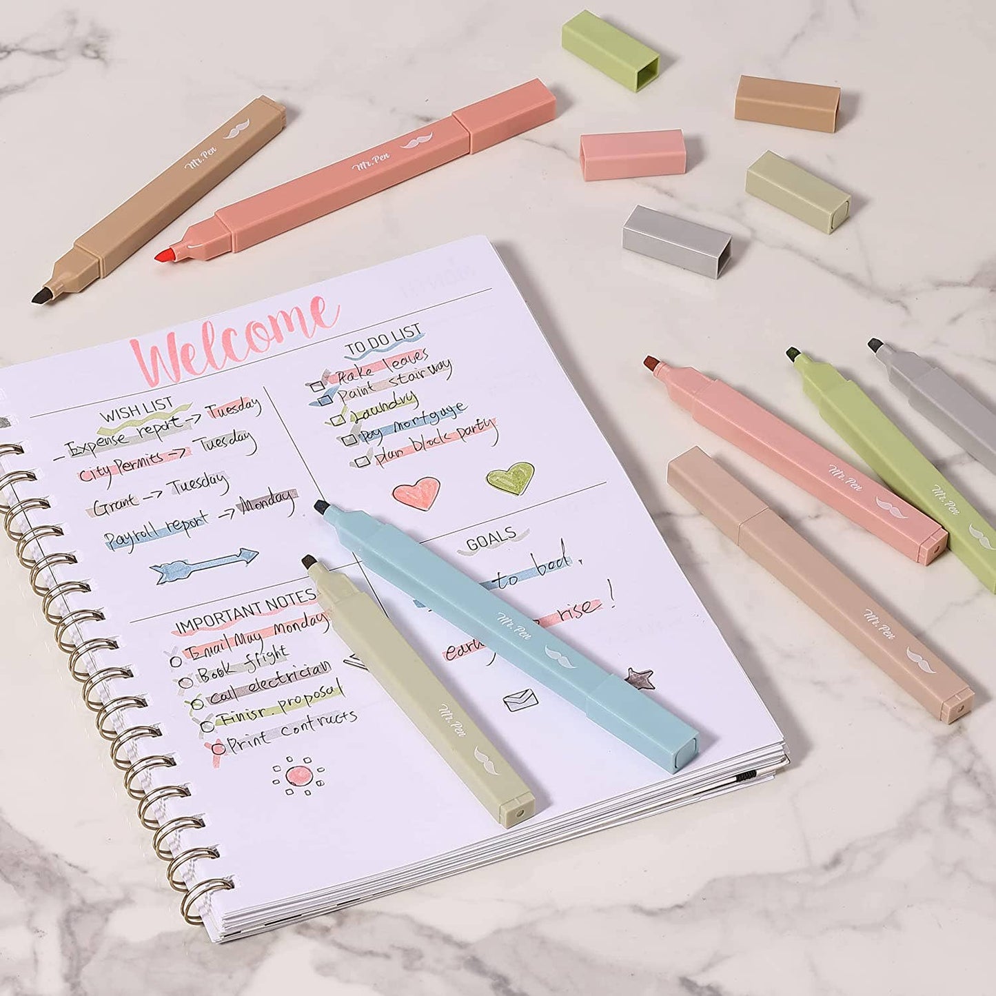 Chisel Tip Aesthetic Highlighters, 8 pcs - Purpose + Passion Boutique