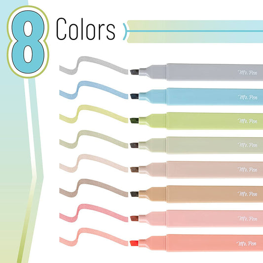 Chisel Tip Aesthetic Highlighters, 8 pcs - Purpose + Passion Boutique