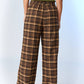 Chocolate Ava Wide - Leg Plaid Pants - Purpose + Passion Boutique